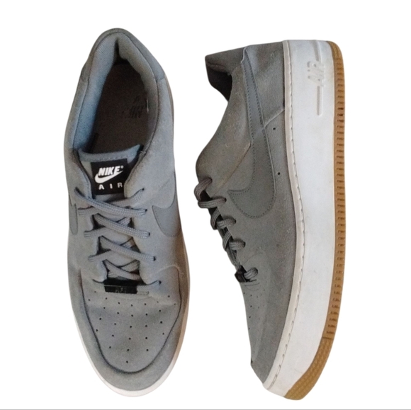 Nike Air Force 1 Sage Low Top Cool Grey Suede Sneakers Men's Size 9.5 - Picture 12 of 12